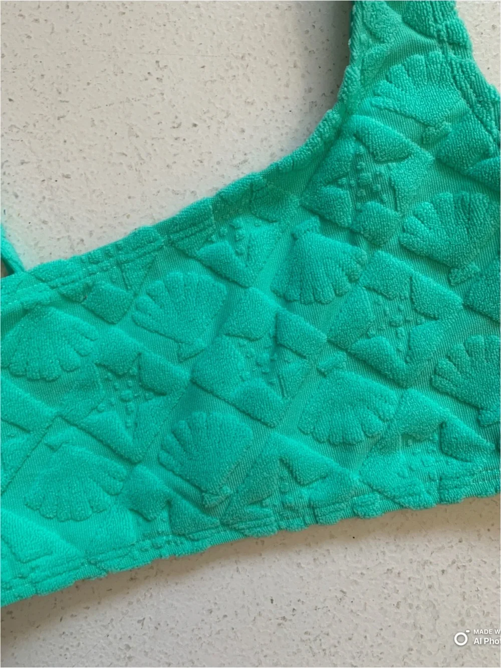 Cat & Jack Girl’s Green Textured Bikini Set Swimsuit Size Small NWT Seashell
